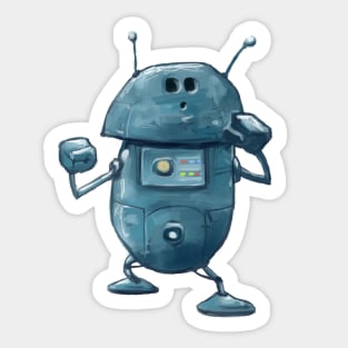 Little Blue Robot Sticker